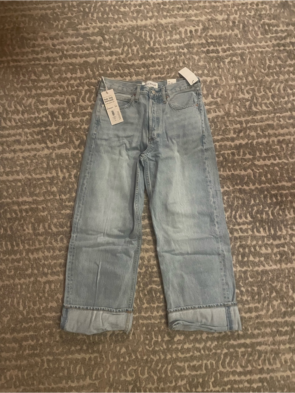 Denim Forum Light Wash Straight Leg Jeans — Pale Blue